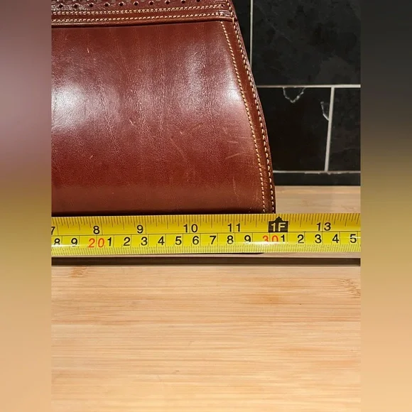 Vintage Brown Leather Bohemian Satchel Purse Bag Tote Western - Picture 7 of 12